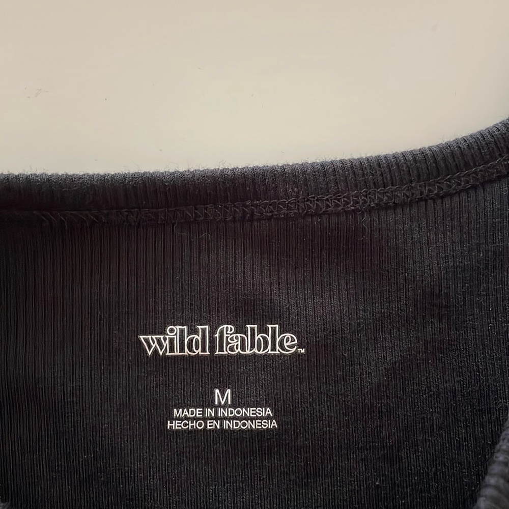 Wild Fable Crop Top Scoop Neck Ribbed Tank Black - Picture 4 of 13